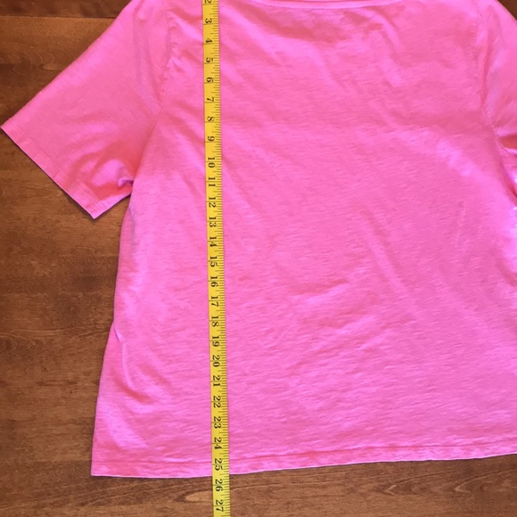 Talbots XL 100% Cotton Pink Short Sleeve Top w/Embroidery Design - Picture 6 of 8